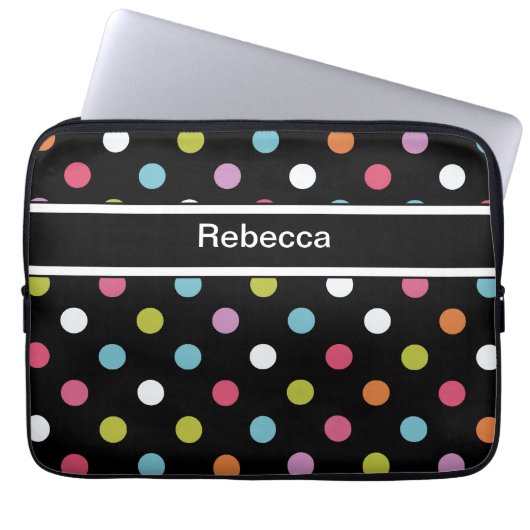 Monogramm-Laptop-Kasten-Tupfen Laptopschutzhülle (Vorderseite)
