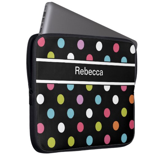 Monogramm-Laptop-Kasten-Tupfen Laptopschutzhülle (Vorne Rechts)