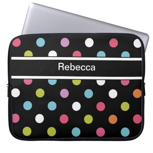 Monogramm-Laptop-Kasten-Tupfen Laptopschutzhülle (Vorderseite)