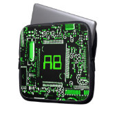 Monogramm-Laptophülse 10" des Stromkreis-Grüns 2 Laptopschutzhülle (Vorderseite Links)