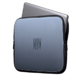 Monogramm-Laptophülse der bläulichen grauen Laptopschutzhülle (Vorderseite Links)