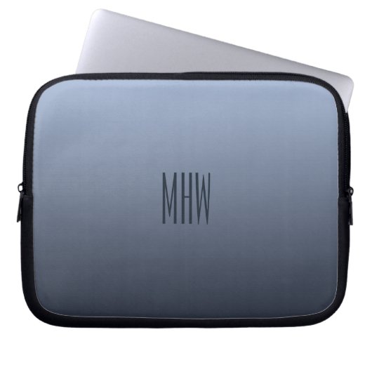 Monogramm-Laptophülse der bläulichen grauen Laptopschutzhülle (Vorderseite)