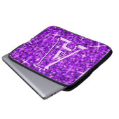 "Monogramm" Laptophülse des Glitz lila 15 Zoll Laptopschutzhülle (Vorne Knopf)
