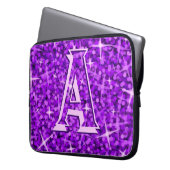 "Monogramm" Laptophülse des Glitz lila 15 Zoll Laptopschutzhülle (Vorderseite Links)