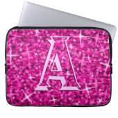 "Monogramm" Laptophülse des Glitz rosa 13 Zoll Laptopschutzhülle (Vorderseite)