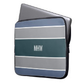 Monogramm-Laptophülsen des Streifen-Musters Laptopschutzhülle (Vorderseite Links)