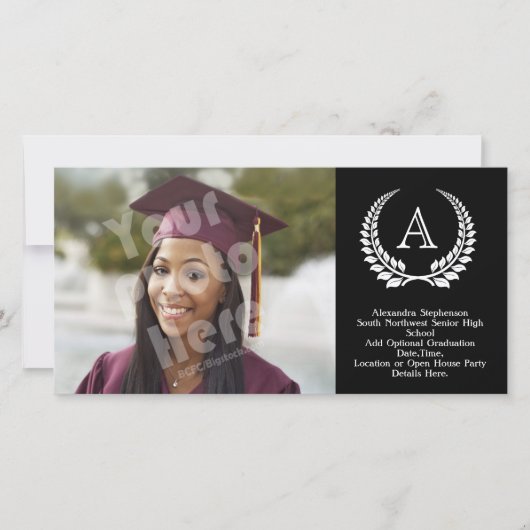 Monogramm Laurel Schwarz/Weiß (Vorderseite)