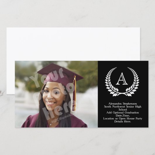 Monogramm Laurel Schwarz/Weiß (Vorne/Hinten)