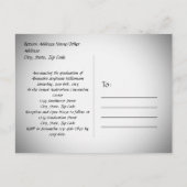 Monogramm Laurel Schwarz/Weiß Ankündigungspostkarte (Rückseite)