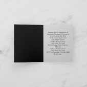 Monogramm Laurel Schwarz/Weiß Einladung (Innenseite)