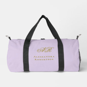 Monogramm Lavendel Gold Initialen Name Minimalisti Duffle Bag