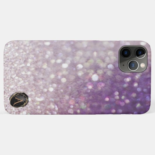 *~* Monogramm Lavendel Gradient Ombre Glitzer Case-Mate iPhone Hülle (Rückseite (Horizontal))