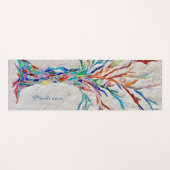 Monogramm Lebensbaum personalisierter Name Yogamatte (Vorderseite (Horizontal))