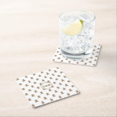 Monogramm, Lebkuchenmuster Rechteckiger Pappuntersetzer (Vor Ort)