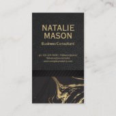 Monogramm-Leder aus schwarzem Gold Visitenkarte (Rückseite)