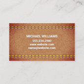 Monogramm | Leder, doppelt angeheftet Visitenkarte (Rückseite)