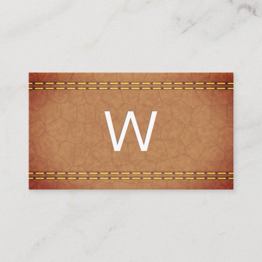 Monogramm | Leder, doppelt angeheftet Visitenkarte (Vorderseite)