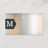 Monogramm | Leder und Metall Visitenkarte (Vorderseite)