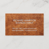 Monogramm | Leder und Patch Visitenkarte (Rückseite)