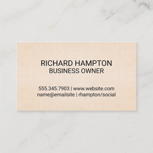 Monogramm | Lederpflaster Visitenkarte (Rückseite)