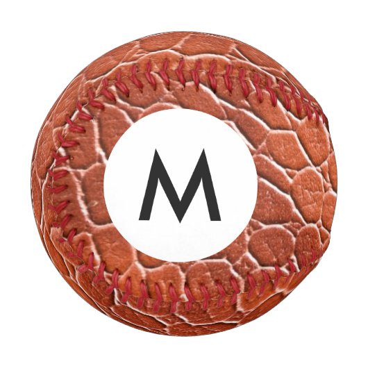 Monogramm-Lederstruktur Baseball (Vorderseite Links)