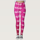 Monogramm-Leggings für niedlich rosa Glitzer Leggings (Vorderseite)