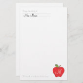 Monogramm-Lehrer-Briefpapier Briefpapier (Vorne/Hinten)