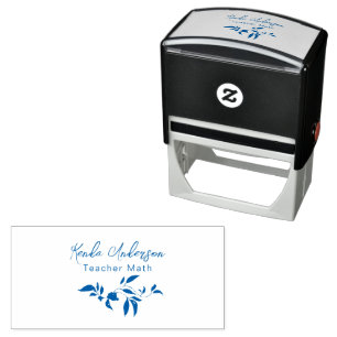 Monogramm Lehrer Name Blätter der Blume Klassenzim Permastempel