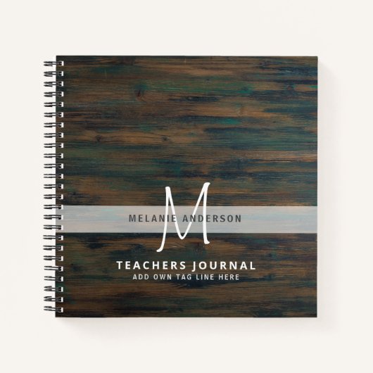 Monogramm Lehrer Vielen Dank, Ende des Jahres Gesc Notizblock (Vorderseite)