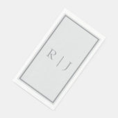 Monogramm Leichter Grauton Dunkelgrau Hochzeit küh Serviette (Ecke)
