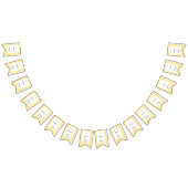 Monogramm Lemon Gelb und Weiß Quatrefolienmuster Wimpelkette (Alle)