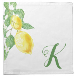 Monogramm Lemon mit Blätter Serviette