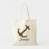 Monogramm-Leopard-Druck-Anker-kundenspezifische Tragetasche (Vorne)