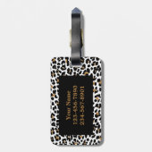 Monogramm-Leopard-Druck-Gepäckanhänger Gepäckanhänger (Rückseite vertikal)