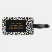 Monogramm-Leopard-Druck-Gepäckanhänger Gepäckanhänger (Rückseite horizontal)