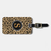 Monogramm-Leopard-Druck-Gepäckanhänger Gepäckanhänger (Vorderseite horizontal)