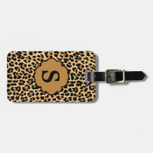 Monogramm-Leopard-Druck-Gepäckanhänger Gepäckanhänger (Vorderseite horizontal)