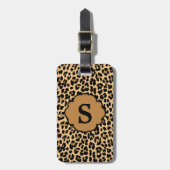 Monogramm-Leopard-Druck-Gepäckanhänger Gepäckanhänger (Vorderseite vertikal)