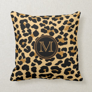 Monogramm-Leopard-Druck Kissen
