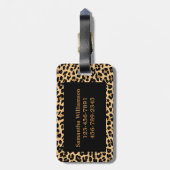 Monogramm-Leopard-Druck-roter Gepäckanhänger (Rückseite vertikal)