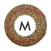Monogramm Leopard Fur Baseball (Vorderseite Links)