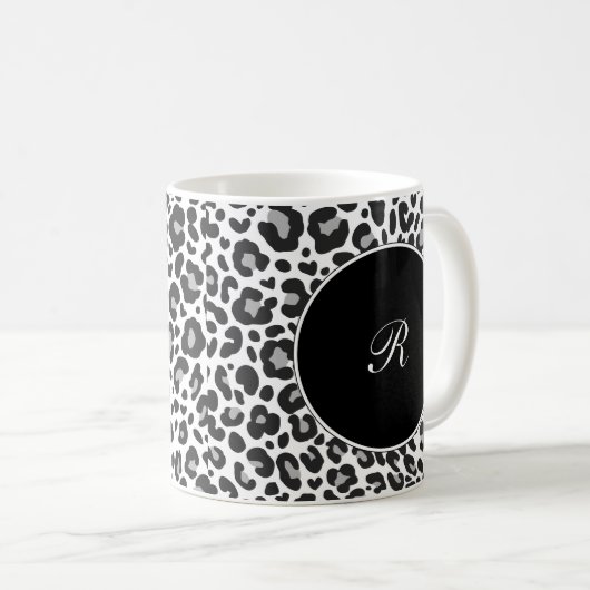 Monogramm-Leopard-Kaffee-Tassen Kaffeetasse (VorderseiteRechts)