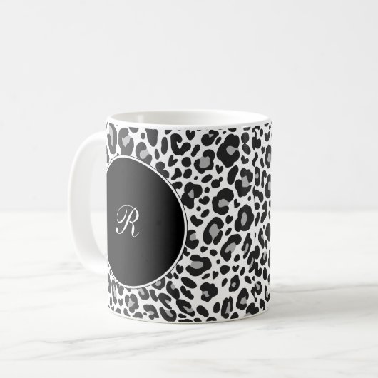Monogramm-Leopard-Kaffee-Tassen Kaffeetasse (Vorderseite Links)