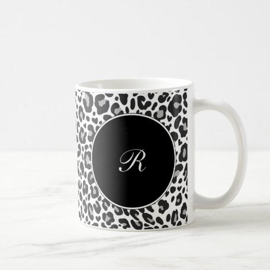 Monogramm-Leopard-Kaffee-Tassen Kaffeetasse (Rechts)