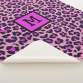 Monogramm Leopard Print Initial Animal Lila Sherpadecke (3/4)