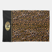 Monogramm-Leopard-Tierdruck Geschirrtuch (Horizontal)