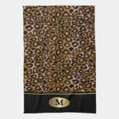 Monogramm-Leopard-Tierdruck Geschirrtuch (Vertikal)