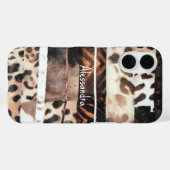 Monogramm Leopardenbeige Case-Mate iPhone Hülle (Rückseite (Horizontal))