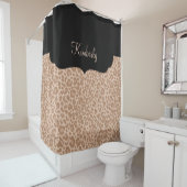 Monogramm-Leopardenmuster Duschvorhang (Beispiel)