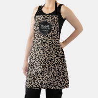 Monogramm-Leopardenmuster-Friseur-Schürze